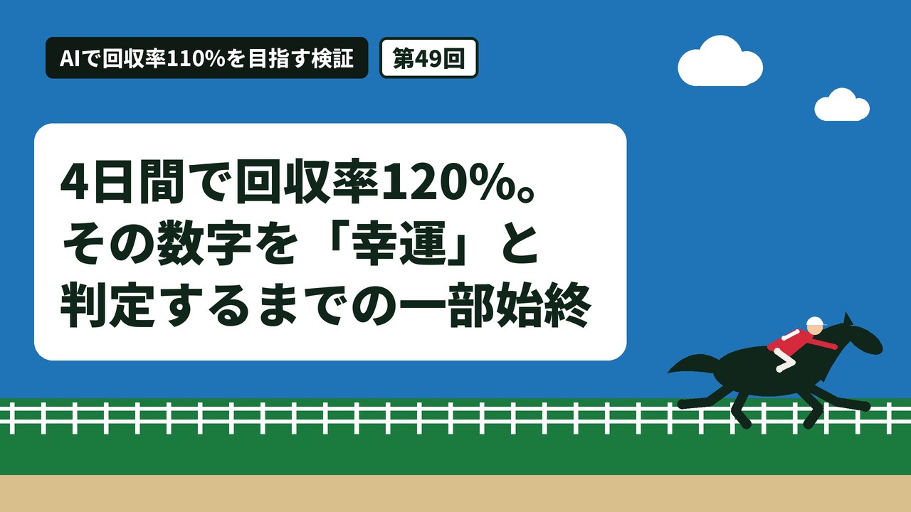 4日間で回収率120%。その数字を「幸運」と判定するまでの一部始終