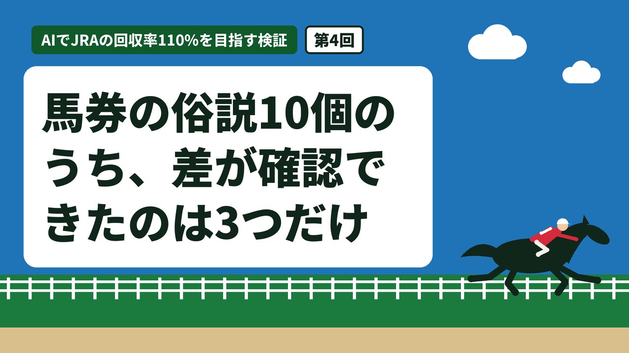馬券の俗説10個のうち、差が確認できたのは3つだけ